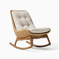 Fauteuil à bascule 100 x 70 x 100 cm en rotin et bois beige naturel style bohème