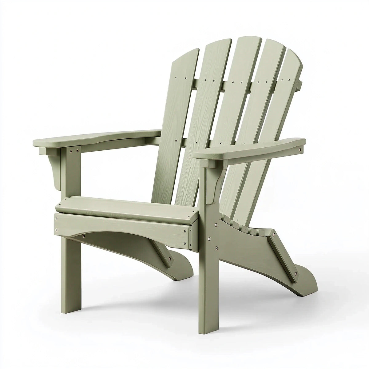 Fauteuil de jardin Adirondack 83 x 76 x 92 cm en bois vert kaki - dossier incliné