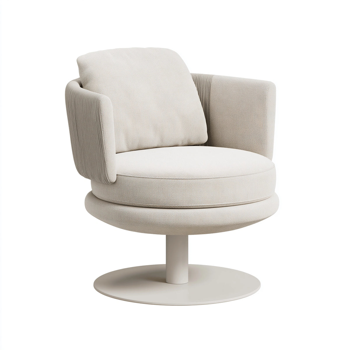 Fauteuil pivotant 78 x 80 x 86 cm en tissu beige style contemporain