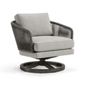 Fauteuil pivotant 82 x 86 x 90 cm en tissu gris avec structure en corde style contemporain